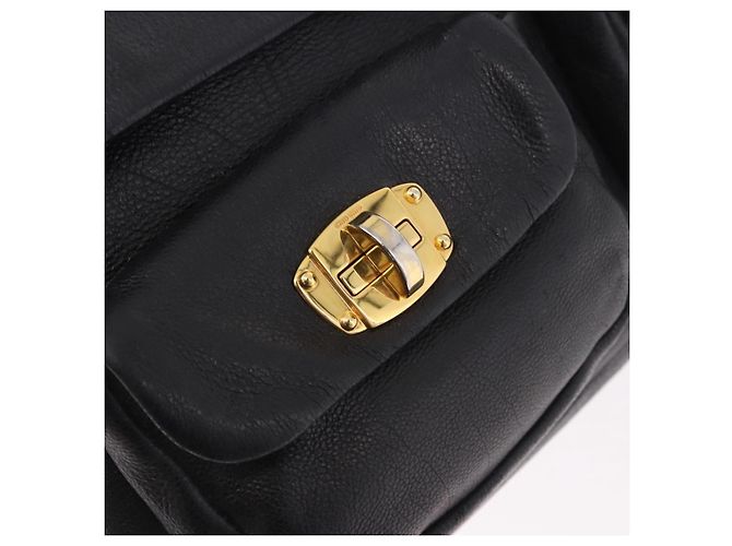Miu Miu Shoulder Bag Leather 2way Black Gold - vista 19