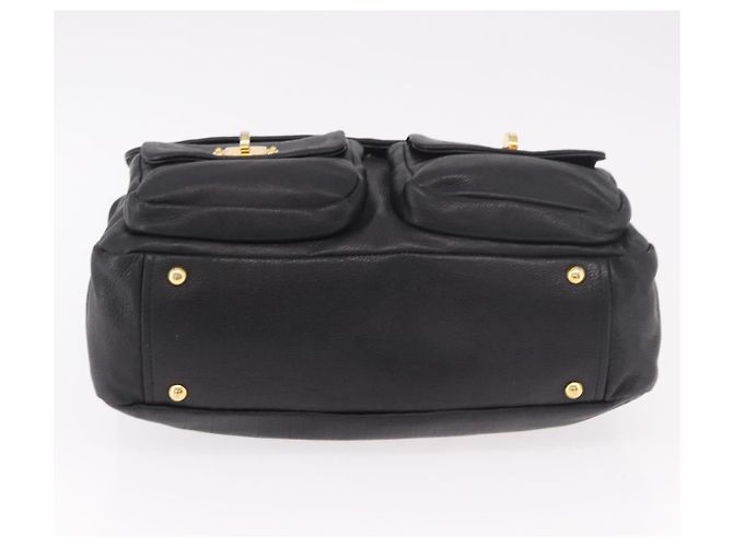 Miu Miu Shoulder Bag Leather 2way Black Gold - vista 5