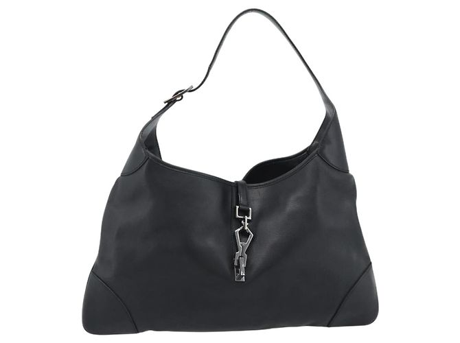 GUCCI Jackie Shoulder Bag Leather Black - vista 13