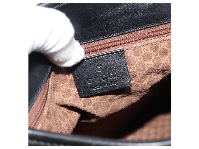 GUCCI Jackie Shoulder Bag Leather Black - vista 17
