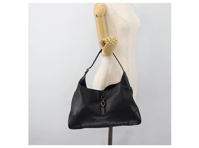 GUCCI Jackie Shoulder Bag Leather Black - vista 22