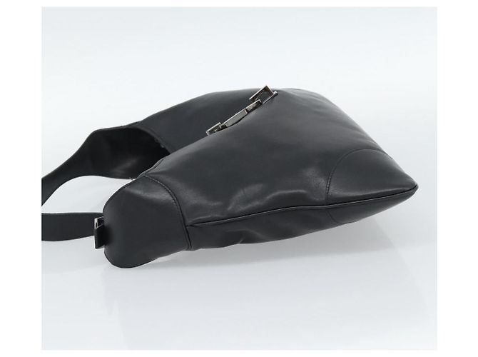 GUCCI Jackie Shoulder Bag Leather Black - vista 3