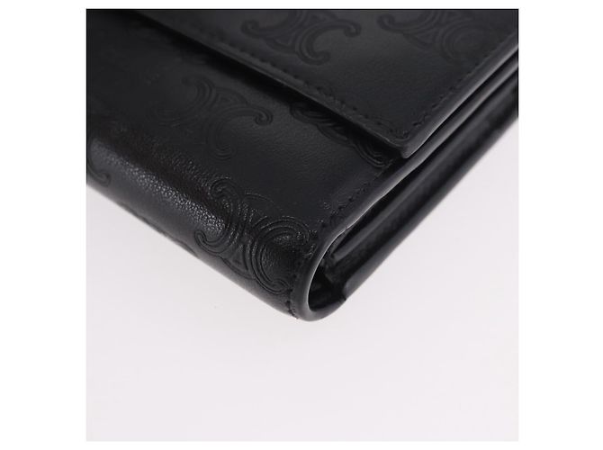 Céline CELINE Triomphe 3 Fold Wallet Leather Black Gold - vista 14
