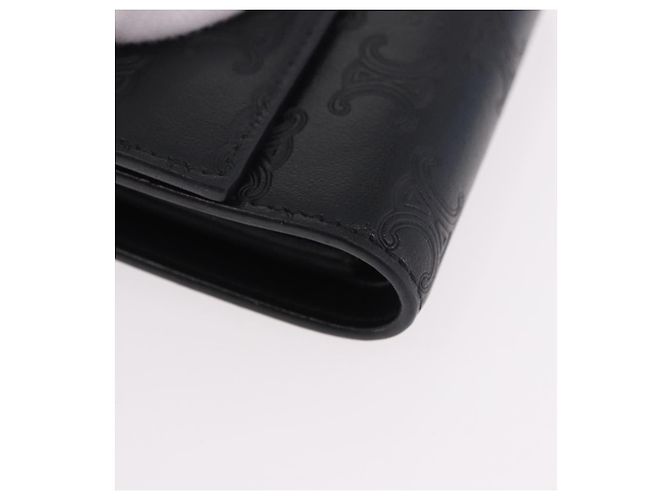 Céline CELINE Triomphe 3 Fold Wallet Leather Black Gold - vista 7