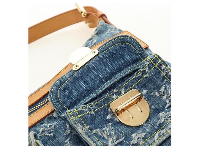 LOUIS VUITTON Monogram Denim Buggy PM Shoulder Bag Blue M95049 LV - vista 19