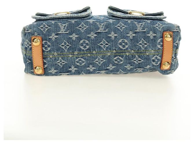 LOUIS VUITTON Monogram Denim Buggy PM Shoulder Bag Blue M95049 LV - vista 5