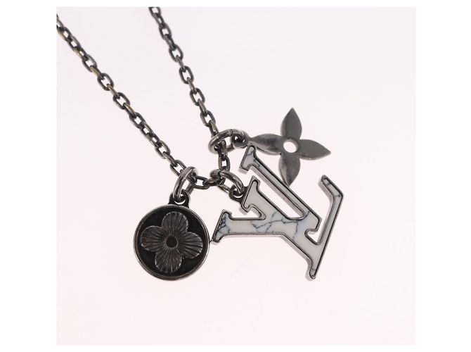 LOUIS VUITTON Necklace metal Silver M00317 LV - vista 3