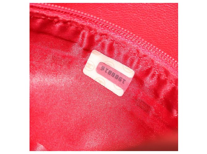 CHANEL Chain Shoulder Bag Canvas Red Gold CC - vista 10