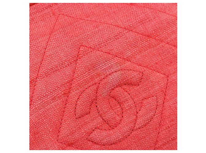 CHANEL Chain Shoulder Bag Canvas Red Gold CC - vista 18