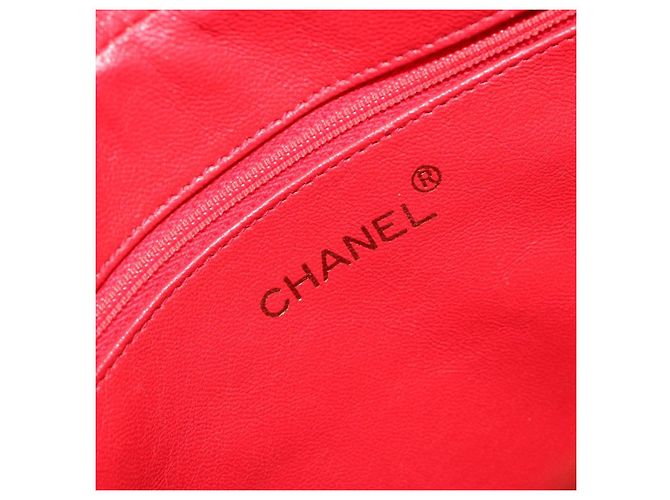CHANEL Chain Shoulder Bag Canvas Red Gold CC - vista 20