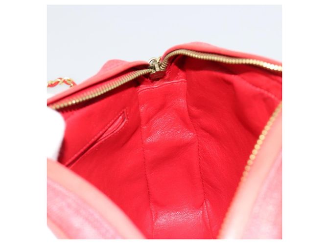 CHANEL Chain Shoulder Bag Canvas Red Gold CC - vista 21