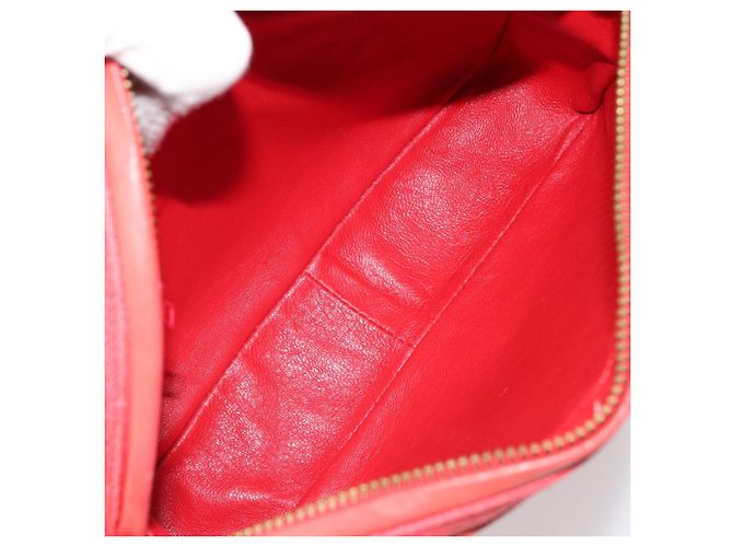 CHANEL Chain Shoulder Bag Canvas Red Gold CC - vista 9