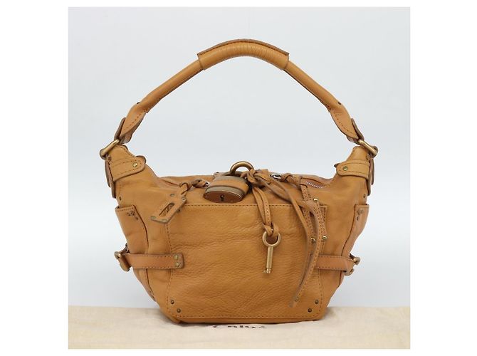 Chloé Chloe Paddington Shoulder Bag Leather Brown Gold Silver - vista 12