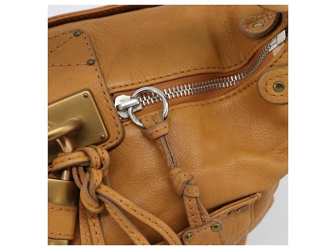 Chloé Chloe Paddington Shoulder Bag Leather Brown Gold Silver - vista 19