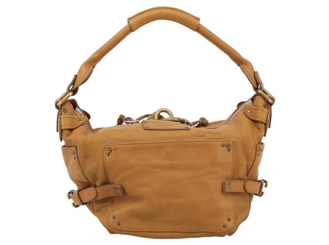 Chloé Chloe Paddington Shoulder Bag Leather Brown Gold Silver - vista 2