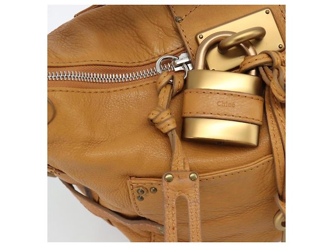 Chloé Chloe Paddington Shoulder Bag Leather Brown Gold Silver - vista 20
