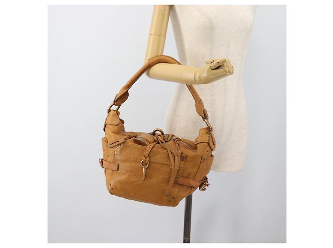 Chloé Chloe Paddington Shoulder Bag Leather Brown Gold Silver - vista 27