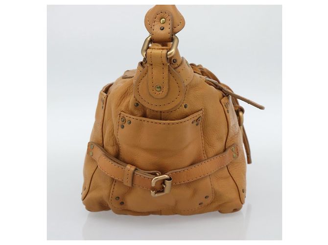 Chloé Chloe Paddington Shoulder Bag Leather Brown Gold Silver - vista 3