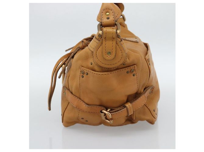 Chloé Chloe Paddington Shoulder Bag Leather Brown Gold Silver - vista 4