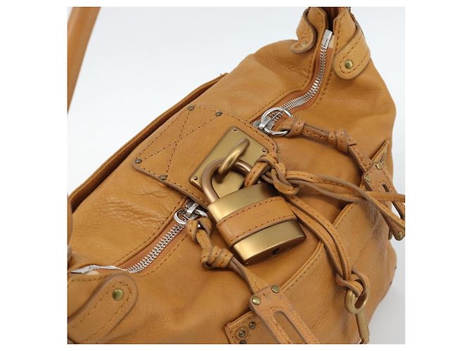 Chloé Chloe Paddington Shoulder Bag Leather Brown Gold Silver - vista 6