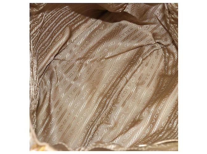 PRADA Handtasche Leder 2-Wege Goldfarben Gold - Ansicht 10