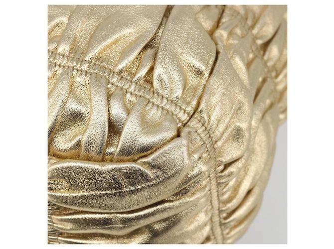 PRADA Handtasche Leder 2-Wege Goldfarben Gold - Ansicht 15