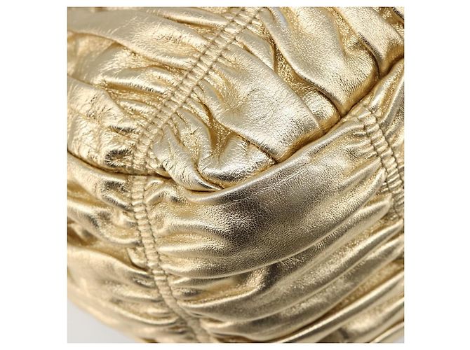 PRADA Handtasche Leder 2-Wege Goldfarben Gold - Ansicht 18