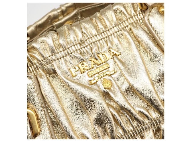 PRADA Handtasche Leder 2-Wege Goldfarben Gold - Ansicht 20