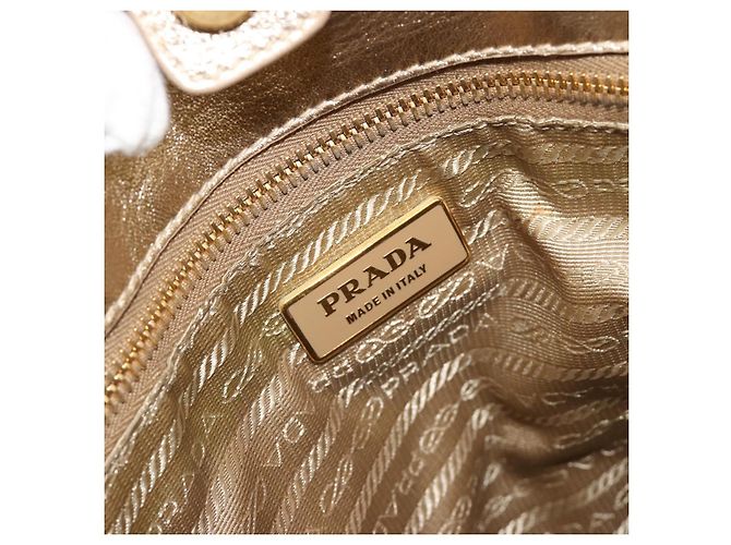 PRADA Handtasche Leder 2-Wege Goldfarben Gold - Ansicht 21