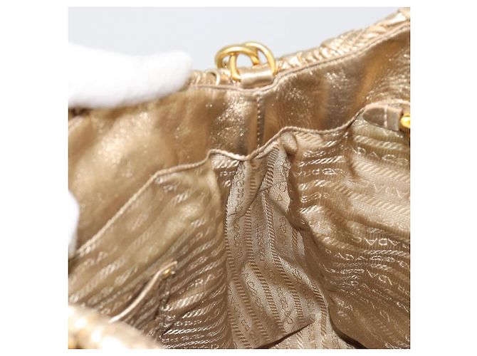 PRADA Handtasche Leder 2-Wege Goldfarben Gold - Ansicht 23