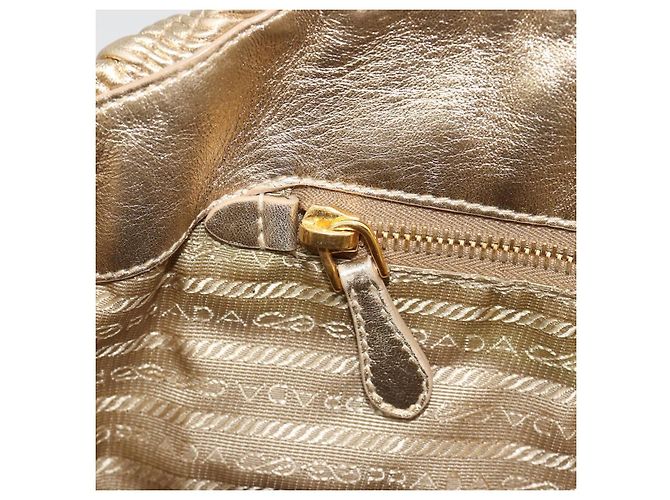 PRADA Handtasche Leder 2-Wege Goldfarben Gold - Ansicht 24