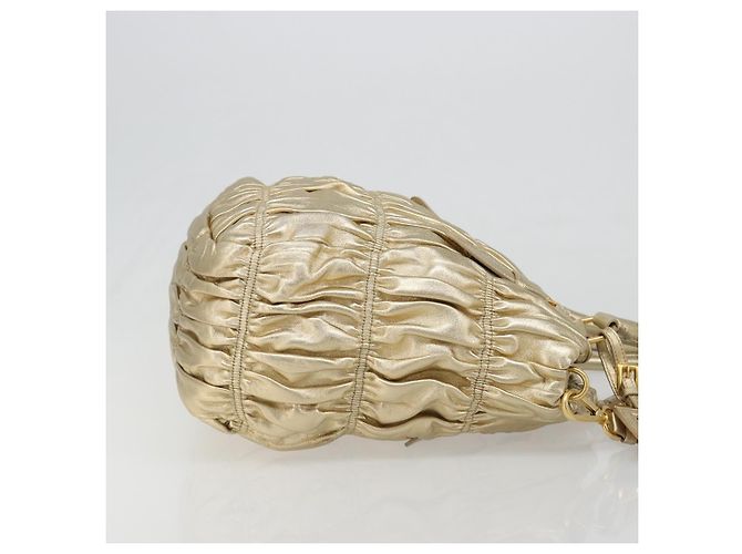 PRADA Handtasche Leder 2-Wege Goldfarben Gold - Ansicht 3