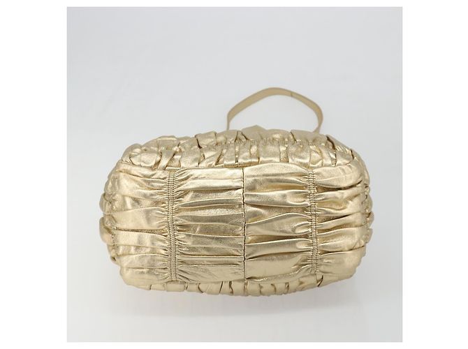 PRADA Handtasche Leder 2-Wege Goldfarben Gold - Ansicht 5