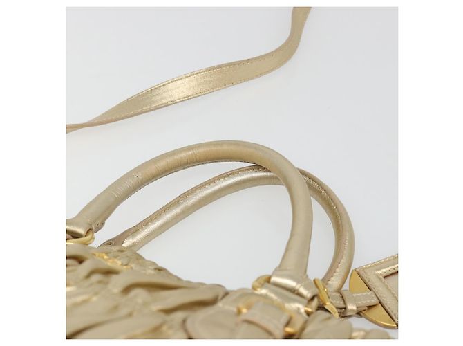 PRADA Handtasche Leder 2-Wege Goldfarben Gold - Ansicht 8
