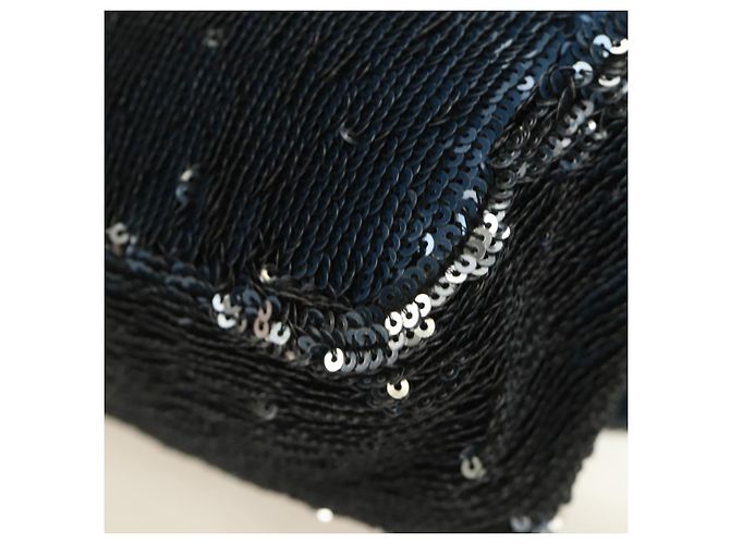 CHANEL Coco Cuba Chain Shoulder Bag Sequin Blue Silver CC - vista 18