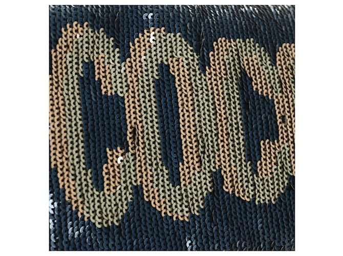CHANEL Coco Cuba Chain Shoulder Bag Sequin Blue Silver CC - vista 19