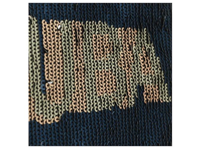 CHANEL Coco Cuba Chain Shoulder Bag Sequin Blue Silver CC - vista 21