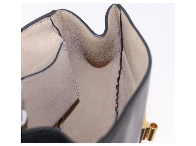 Chloé Chloe Drew Chain Shoulder Bag Leather Black Gold - vista 19