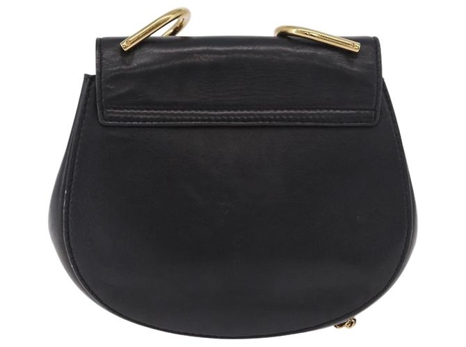 Chloé Chloe Drew Chain Shoulder Bag Leather Black Gold - vista 2
