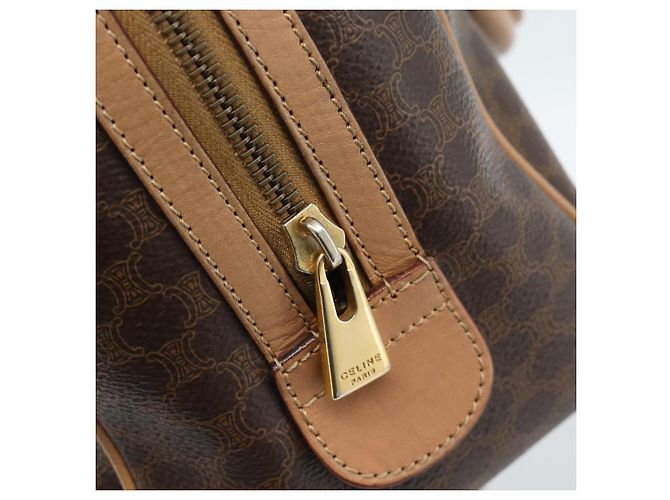 Céline CELINE Macadam Canvas Hand Bag PVC Leather 2way Brown Gold - vista 17