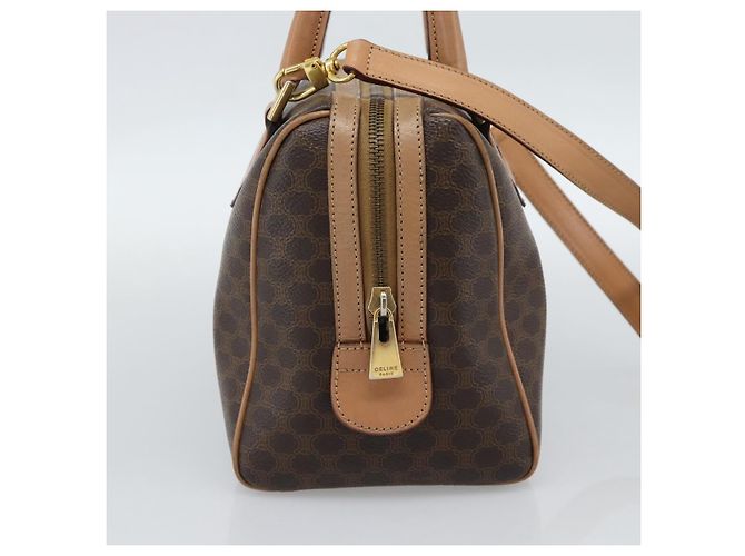 Céline CELINE Macadam Canvas Hand Bag PVC Leather 2way Brown Gold - vista 4