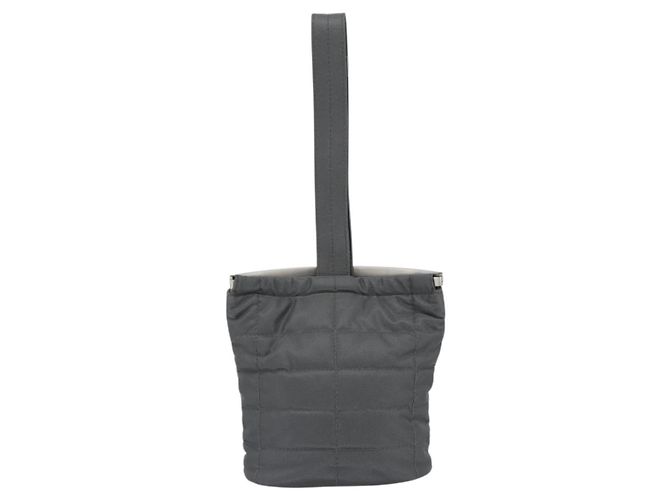 CHANEL Hand Pouch Choco Bar Hand Bag Nylon Gray Silver CC - vista 3