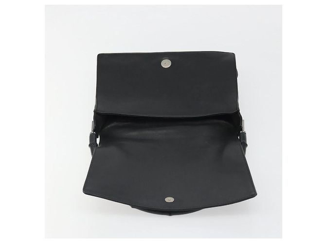 GUCCI Bamboo Shoulder Bag Leather Black Silver - vista 16