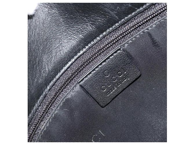 GUCCI Bamboo Shoulder Bag Leather Black Silver - vista 17