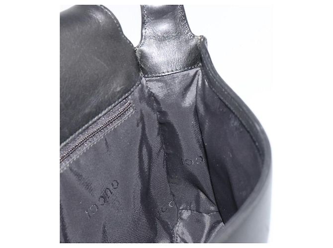 GUCCI Bamboo Shoulder Bag Leather Black Silver - vista 19