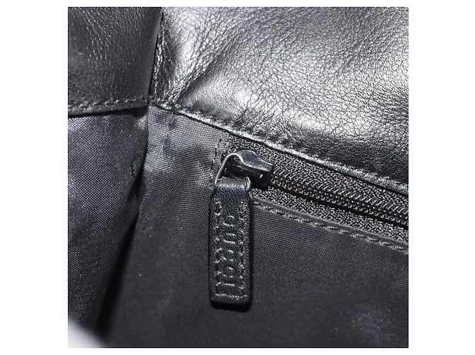 GUCCI Bamboo Shoulder Bag Leather Black Silver - vista 21