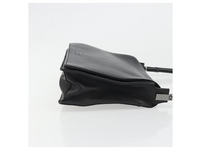 GUCCI Bamboo Shoulder Bag Leather Black Silver - vista 4