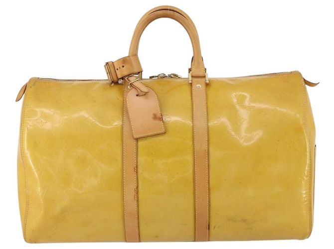 LOUIS VUITTON Monogram Vernis Mercer Boston Bag Beige M91000 LV - vista 13