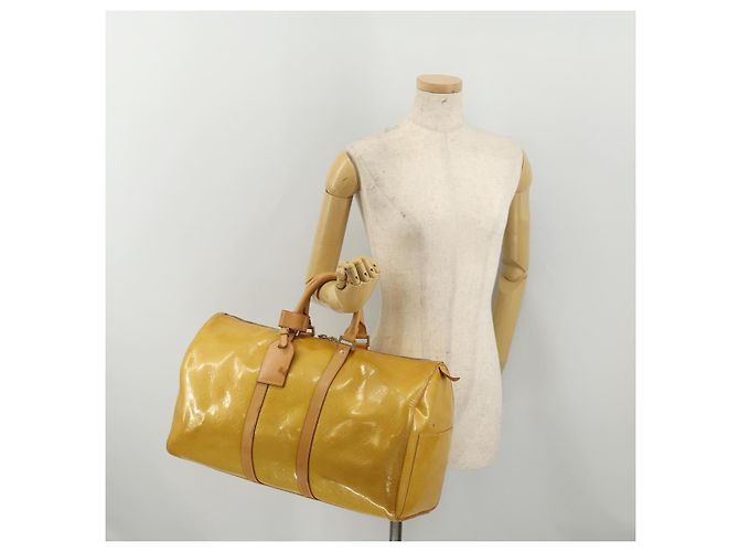 LOUIS VUITTON Monogram Vernis Mercer Boston Bag Beige M91000 LV - vista 26