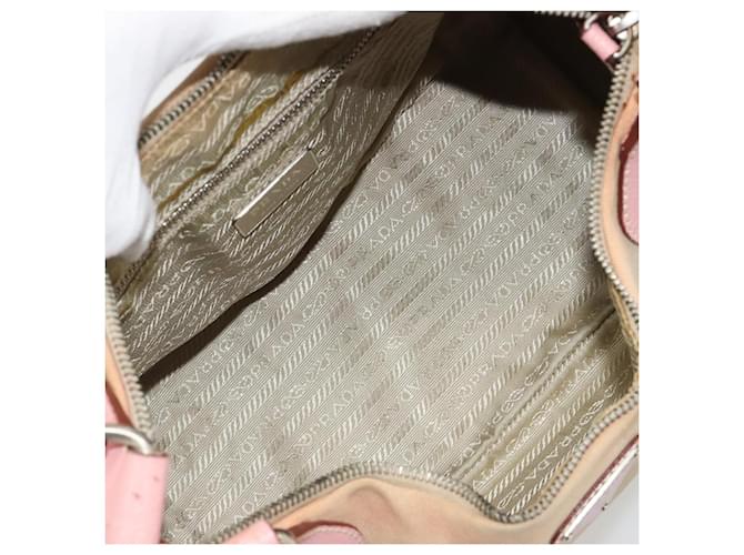 PRADA Hand Bag Canvas Beige Silver - vista 10
